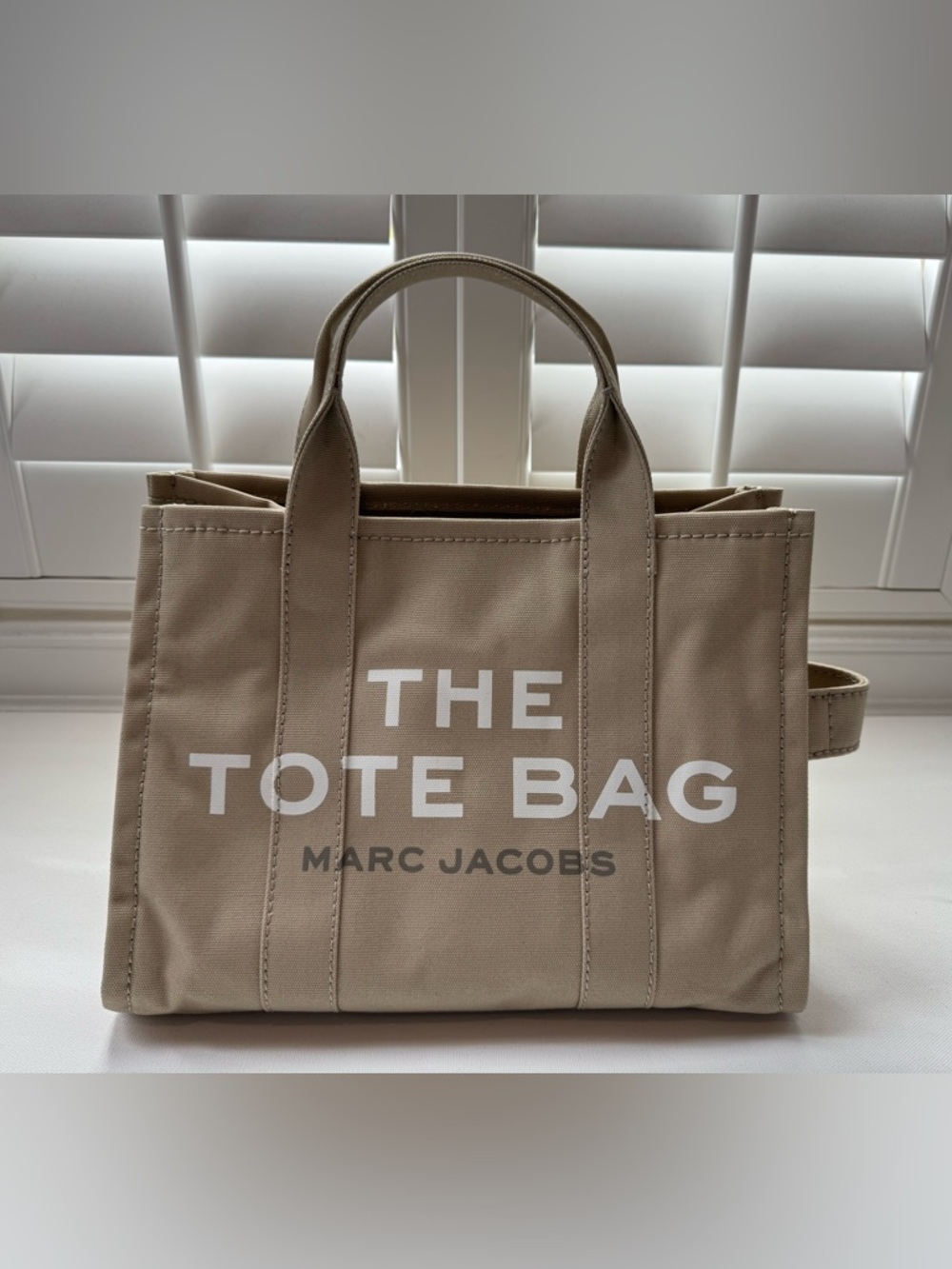 Marc Jacobs The Tote Bag Small Canvas Beige Crossbody NEW with tags $200